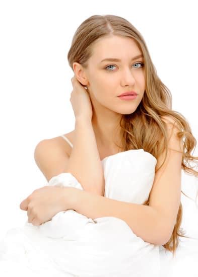 beautiful woman  bed   canva