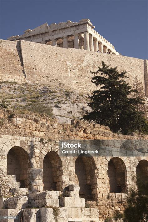 Stoa Of Eumenes On Acropolis Athens Stock Photo - Download Image Now ...