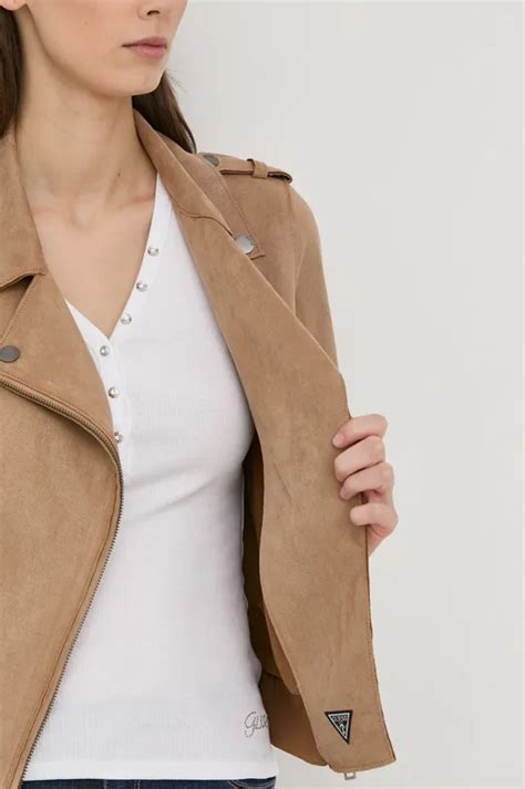 Куртка Guess женская цвет коричневый переходная | ANSWEAR.ua