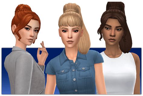 A collection of updo hairstyles I made : r/Sims4