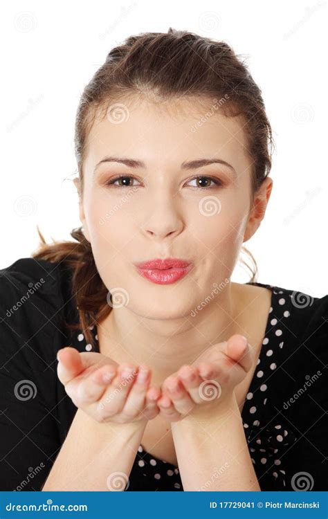 Blowing a kiss stock image. Image of lips, pout, brunette - 17729041