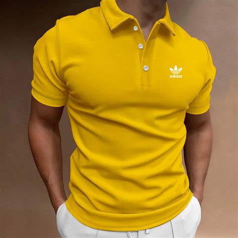Поло adidas Originals, размер 50, цвет желтый, 95% Хлопок; 5% Дакрон ...