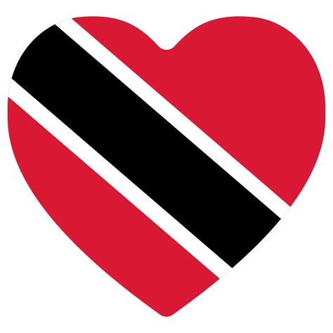 Trinidad and Tobago flag in heart shape. Flag of Trinidad and Tobago