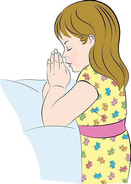 Cute Girl Little Praying Clip Art Illustrations, Royalty-Free Vector ...