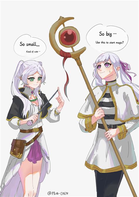 Noelle and Frieren are so cute dressed like this. (Artist :@ChenMu333