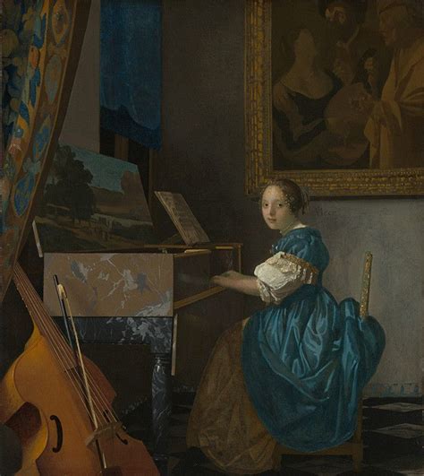 Ян Вермеер. Дама, сидящая за вирджиналом, 1670-1672. Johannes Vermeer ...