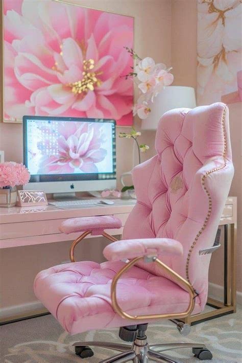pin  paula holdaway  pink pink office decor feminine home