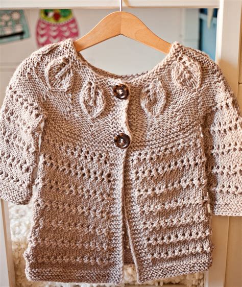 knitting pattern  file instant  knit leaves cardigan