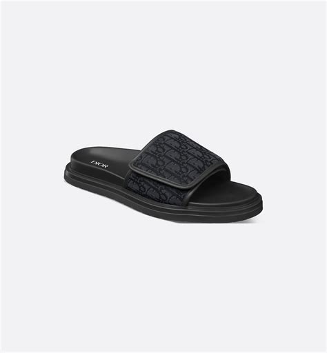 Dior Aqua Sandal Black Dior Oblique Jacquard | DIOR