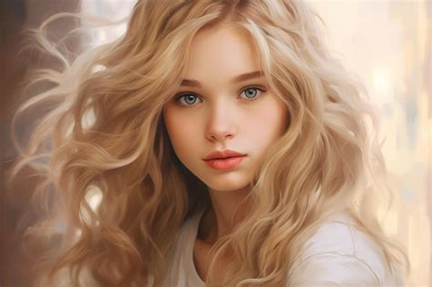 Portrait of young girl with blond hairs | Premium AI-generated image