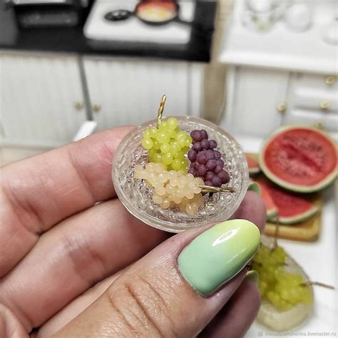 Кукольная миниатюра. Мини еда для кукол. Мини фрукты. Виноград купить в ...