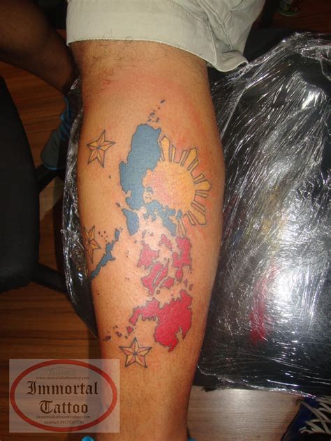 3 Star Map Of Philippine Tattoo - Map