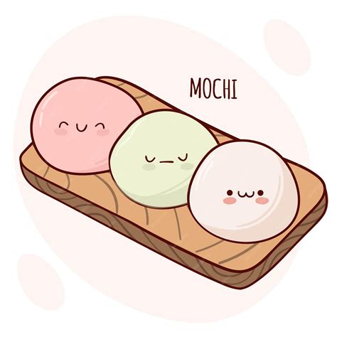 Premium Vector | Draw funny kawaii Japan tradition sweet mochi vector