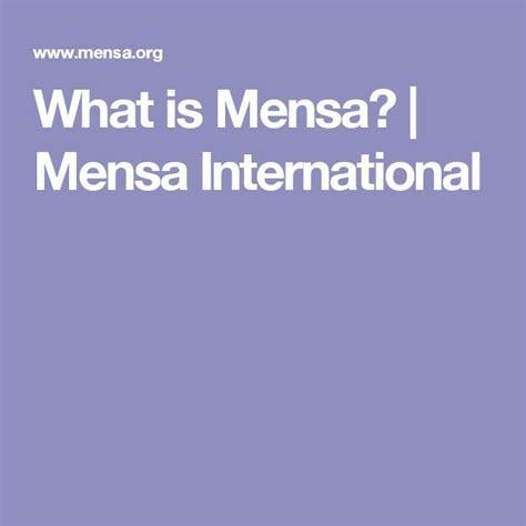 What is Mensa? | Mensa International What is Mensa? | March 2017 - I'm ...