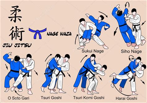 Tecnicas De Jiu Jitsu - Descargar - Técnicas de Judo y jiu jitsu — Ilustración de stock ...