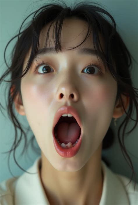 japanese pretty girl  mouth  wide open  action  uvula