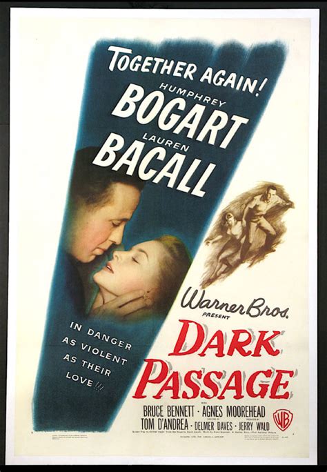 DARK PASSAGE Movie Poster (1946). Film Noir Classic. Bogart & Bacall ...