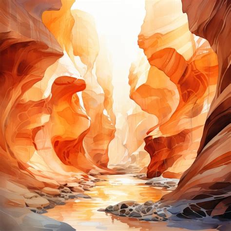 Premium Vector | Watercolor Vector Antelope Canyon On White Background s