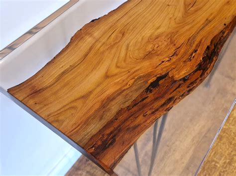 Unique Handmade Luxury Cherry Wood & Epoxy Resin Console Table - Etsy