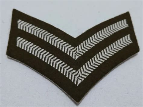 british army lance corporal rank stripes white  khaki chevrons ps
