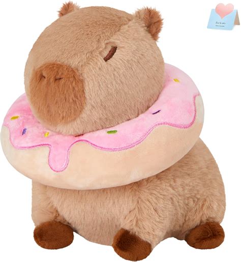 10" Capybara Stuffed Animals, Donut Capybara Plush Toys, Kawaii