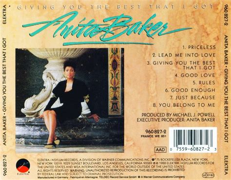 ANITA BAKER DISCOGRAPHY: Anita Baker - Giving You The Best That I Got (1988)