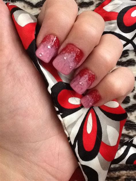 Pink to red Gradient with sparkle/glitter :-) | Nail art, Nails ...