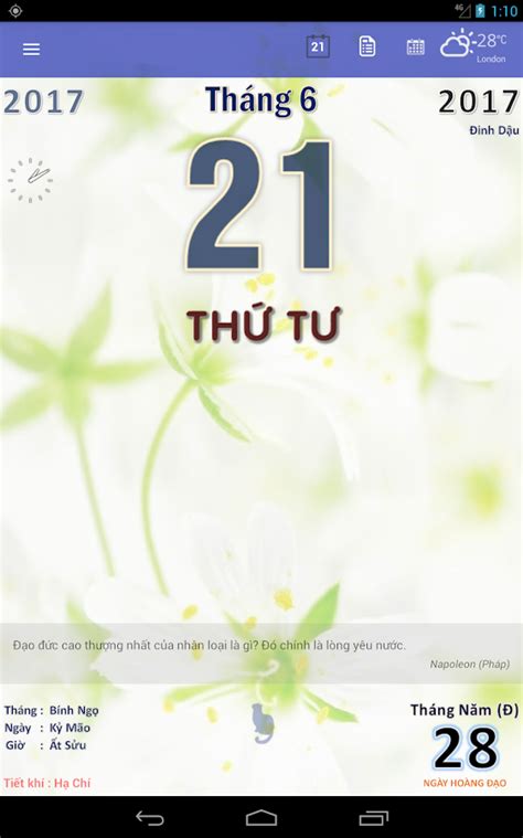 lich van nien  lich van su xem ngay totxau cac ung dung danh