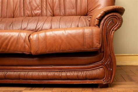 Leather Sofa With Wooden Trim | Cabinets Matttroy