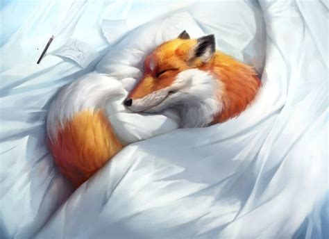 Sleeping Fox Painting