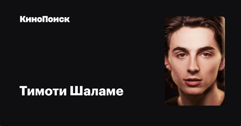 Тимоти Шаламе — фильмы — КиноПоиск
