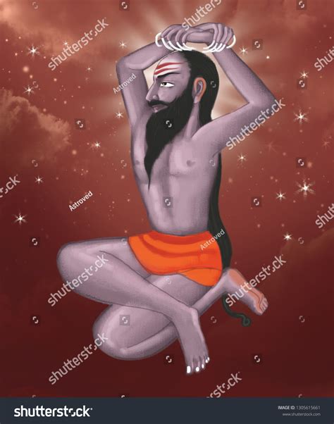Saptarishi Seven Great Yogis Sanskrit Saptarsi Stock Illustration