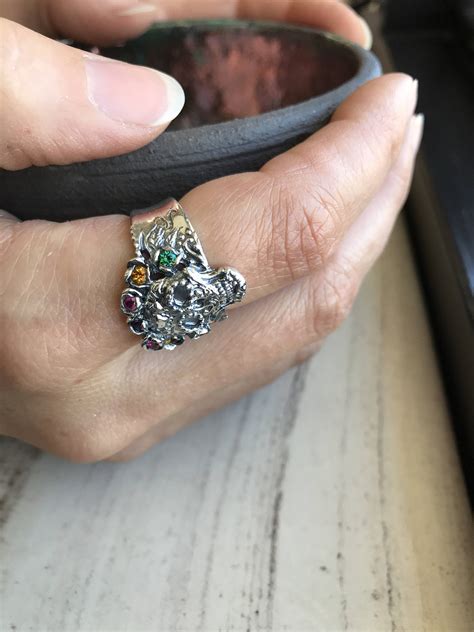 Sugar Skull Calavera Ring Crown of Gemstones sterling silver | Etsy