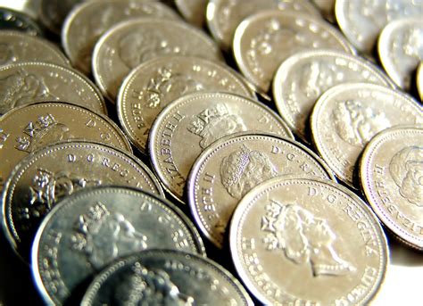 close   silver coins stacked  investment  stock photo