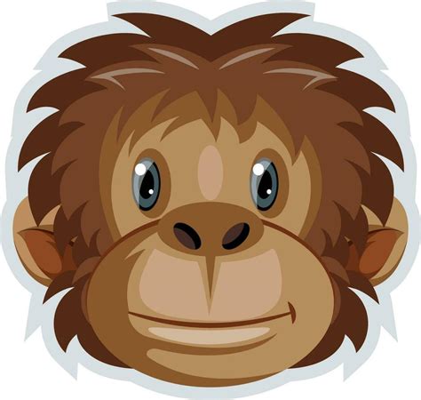 Monkey with long hair, illustration, vector on white background ...