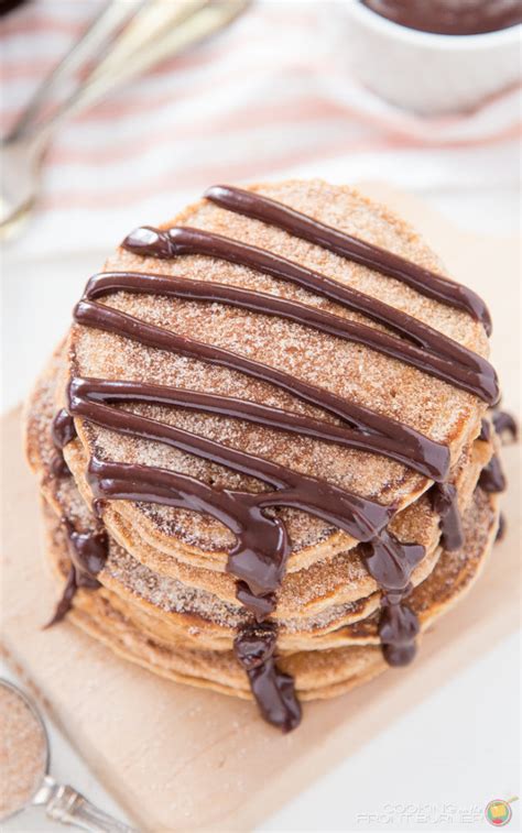 Churro Pancakes-Spicy Chocolate Sauce | Cooking on the Front Burner