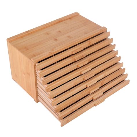 Vencer 9 Drawer Large Capacity Bamboo-Wood Artist Supply Storage Box ...