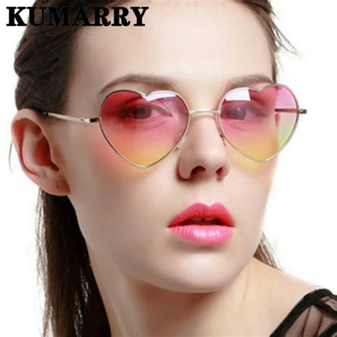 KUMARRY, модные солнцезащитные очки в форме сердца, Женские винтажные ...