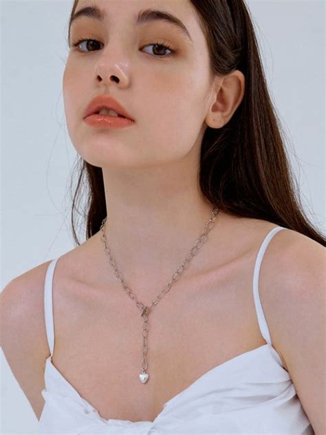 MUSINSA公式 | KINDABABY 2way heart drop chain necklace