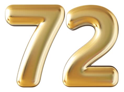 Gold 3d number 72 36304794 PNG