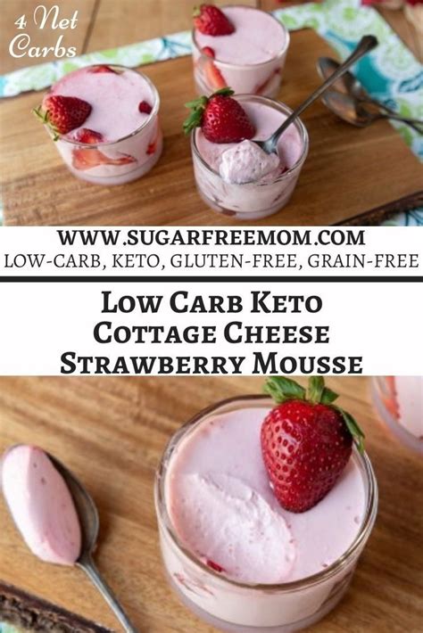 Low Carb Keto Cottage Cheese Strawberry Mousse | Cottage cheese