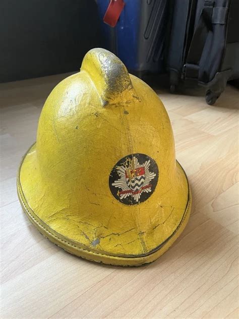 original vintage london fire brigade helmet  picclick uk
