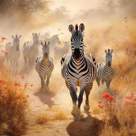 Premium AI Image | Zebra in the savanna