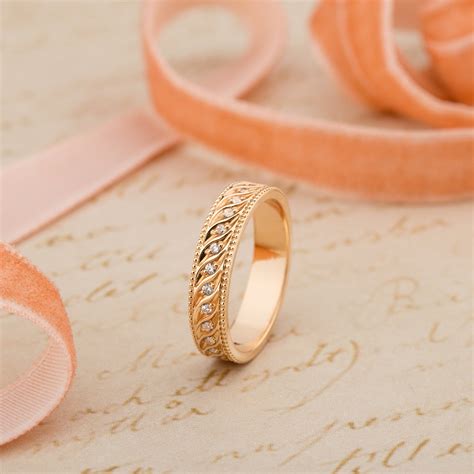 Unique Wedding Ring. Gold Wedding Band. Womens Wedding Bands. Wedding