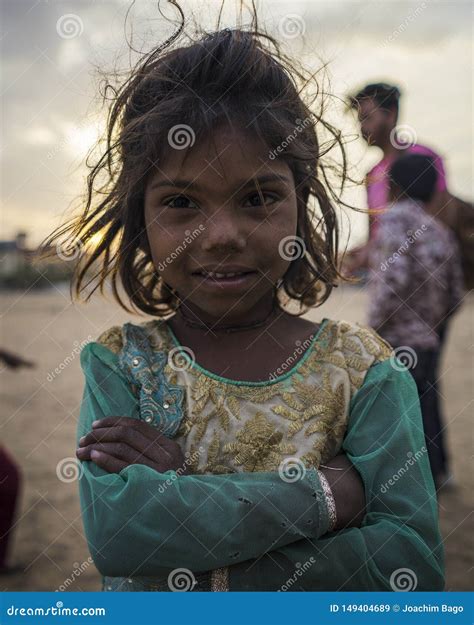 Portrait of Young Poor Girl in India Editorial Stock Image - Image of ...