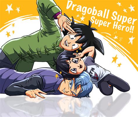 trunks, pan, and son goten (dragon ball and 2 more) drawn by pea-bean
