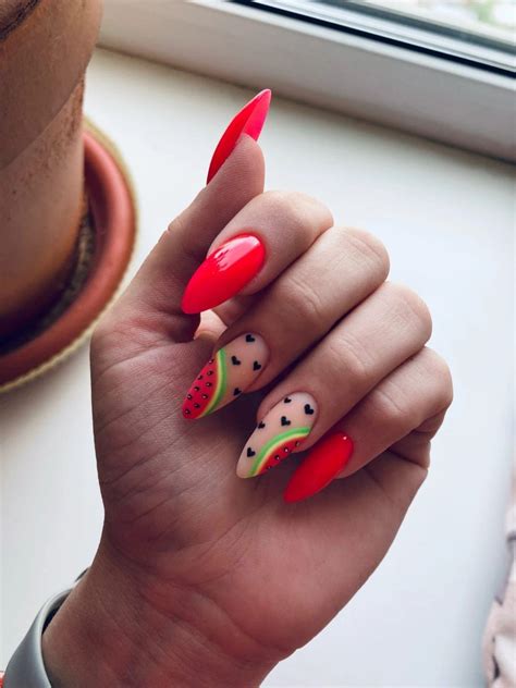 Яркие ногти | Gel nails, Watermelon nails, Nail designs