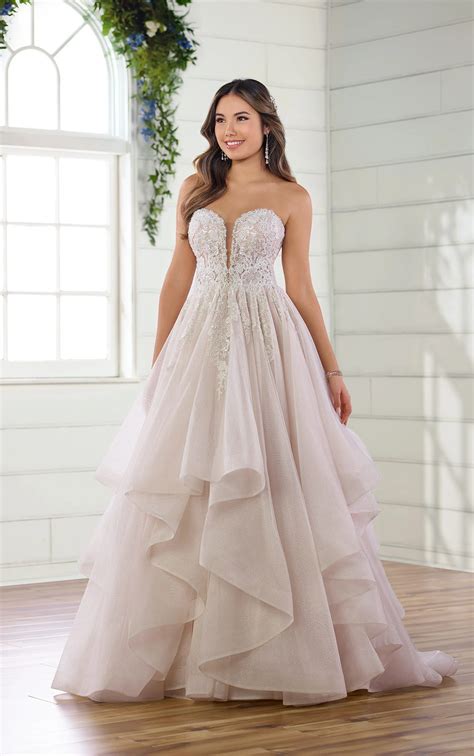 Shimmery Strapless Ballgown with Sweetheart Neckline - Essense of