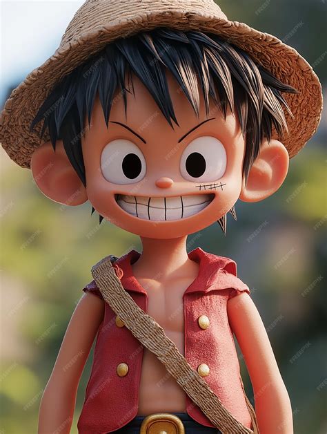 Chapéu Do Luffy Desenho - Personagem de desenho animado 3D de Monkey D Luffy com seu chapéu de ...