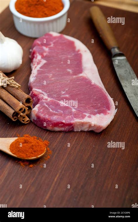 raw uncooked ribeye beef steak stock photo alamy